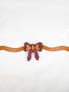 Vintage Handmade Large Wood 3D Bow Ribbon Wall Cottagecore Country Farmhouse